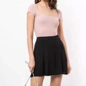 Reformation Black 100% Viscose Flared Mini-Skirt size XXS